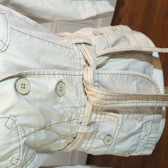 LOFT Cream Fitted Utility Cotton Belted Jacket Bella Swan Vibes Sz S - Picture 6 of 10